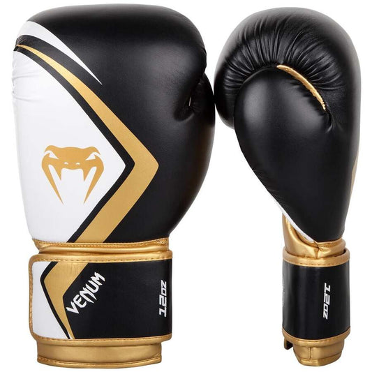 Guantes Boxeo Venum Contender 2.0 - Negro/Dorado-Blanco
